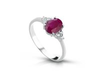 Ring CikOrefice Gioielli Woman Kate 07 in White Gold Rubino ANKATE07R/1- - ANKATE07R/1-